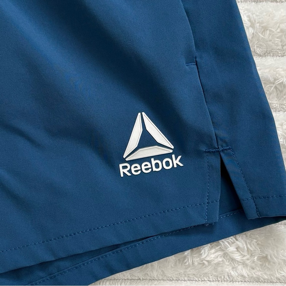 REEBOK Blue Athletic Running Shorts Women’s Medium Drawstring Lined - Picture 6 of 8
